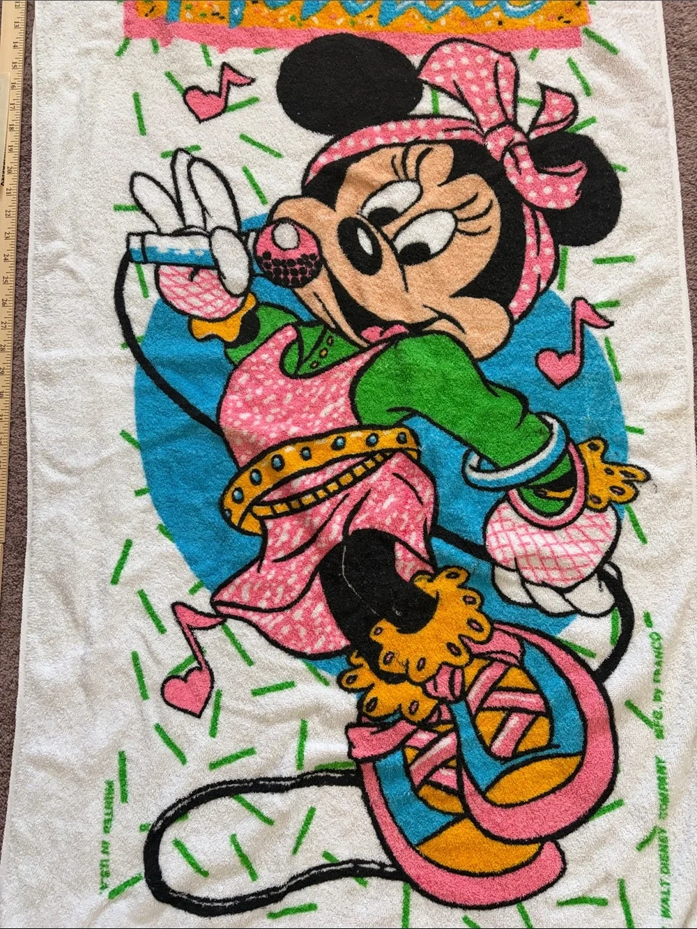 Disney Minnie Mouse White Printed Beach Towel